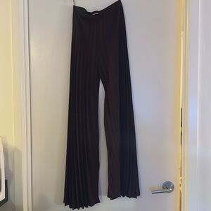 Zara Wide Leg Pleated Pants (deep eggplant color)